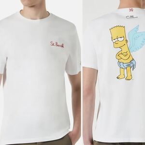 MC2 Saint Barth White Graphic Tee with Cartoon Design